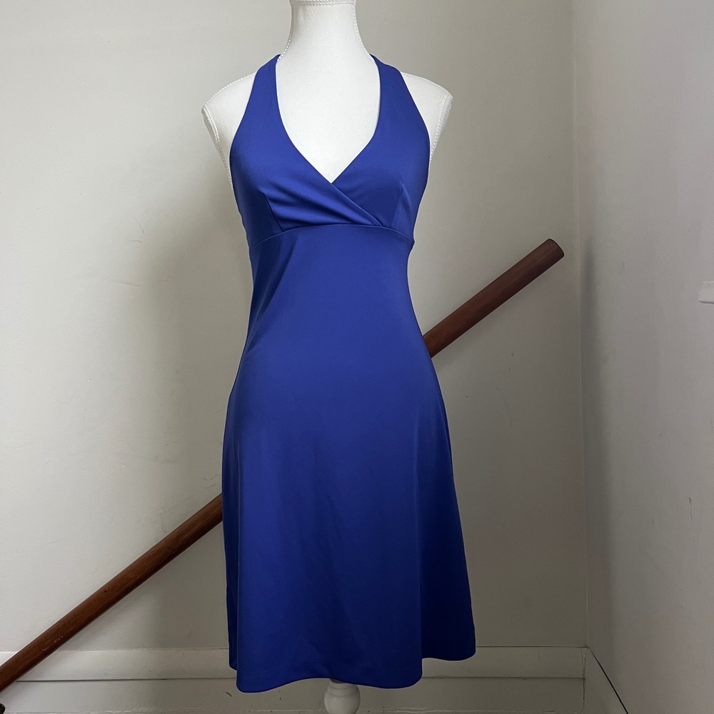 Vintage‎ 90s Express Halter Dress Purple Carrie Bradshaw Midi Cocktail Size 1/2